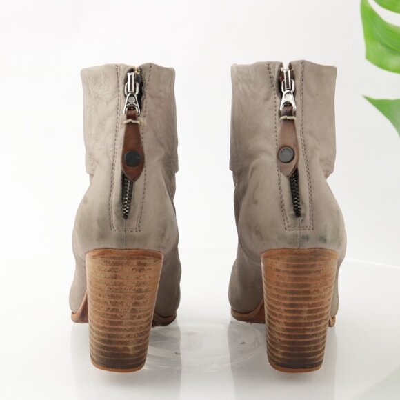 Rag Bone Womens Newbury Boot Size 7 Gray Nubuck Leather Block Heel Bootie Comfy - Picture 5 of 14